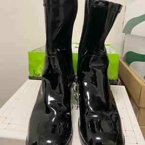 UNIF black glossy boots; only worn twice